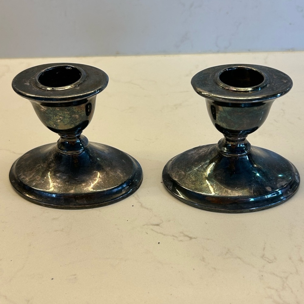Vintage Benedict Proctor silver plated candle holders. Stamped BP/model no 2444